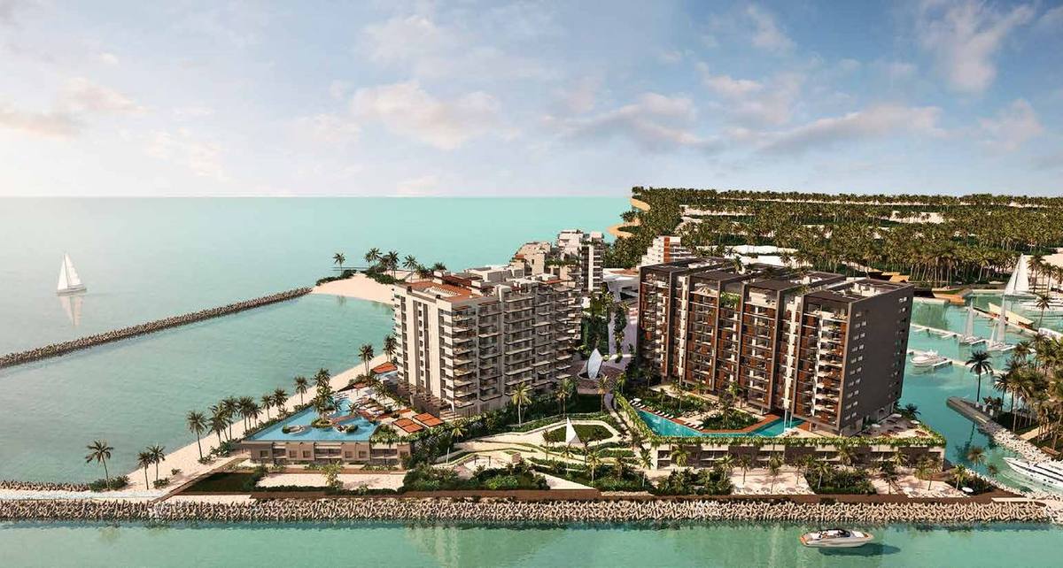 Render de Torre Bonanza frente a la marina